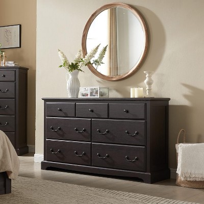Vintage 7 Drawers Dresser, 54" Wide Wood Rustic Chset of Drawers for Bedroom, Living Room,Hallway