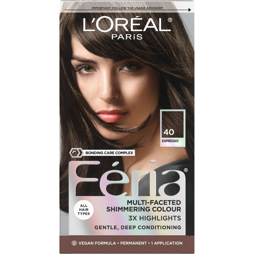 Photos - Hair Dye LOreal L'Oreal Paris Feria Multi-Faceted Shimmering Color - 6.3 fl oz - 40 Deeply 