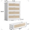 4-Drawer Rattan Dresser with Power Outlets, Modern Wooden Storage Chest for Bedroom, Living Room, Hallway,  Entryway - 2 of 4