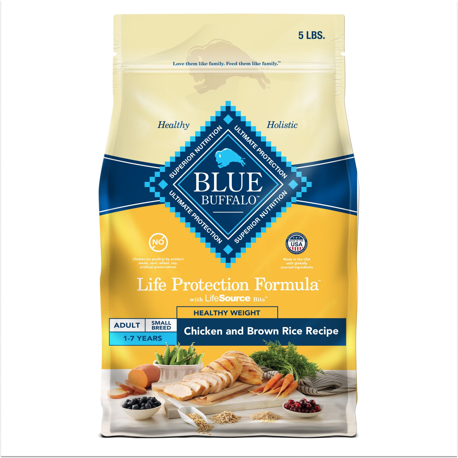Blue Buffalo Life Protection Formula Natural Adult Small Breed Healthy Weight Dry Dog Food with Chicken and Brown Rice
