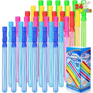 Joyfy 6/12/24/36 Pcs 14.6’’ Bubble Wands Bulk Set with Refill Solution for Kids Toddlers Summer Outdoor Play, Party Favor, Birthday Gift - 1 of 4