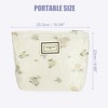 Unique Bargains Women's Zipper Floral Makeup Bags and Organizers White - 4 of 4