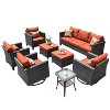 Ovios Tampa 8pc Wicker Outdoor Patio Furniture Conversation Sofa Set with Swivel Chairs and Cushions - 2 of 4