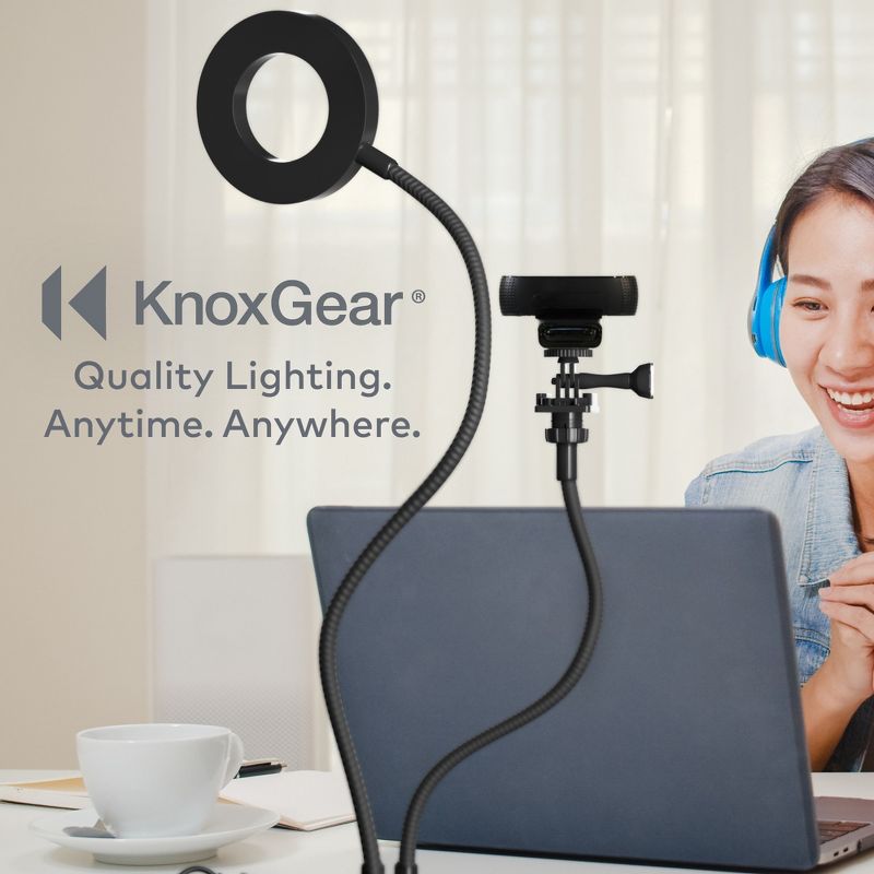 Knox Gear Webcam Stand with Selfie Ring Light, 3 of 4
