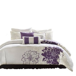 Gracie Mills Glenda 6-Piece Floral Printed Duvet Cover Set - 1 of 4