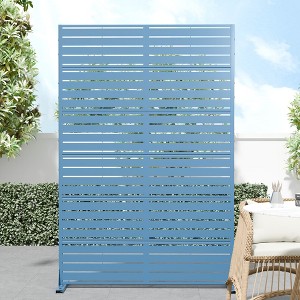 MAYEERTY 72*47 in Metal Outdoor Patio Privacy Screen Freestanding Room Divider Partition for Indoor, White - 1 of 4