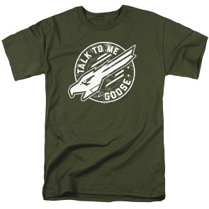 Top Gun Talk To Me Goose Adult T-Shirt Military Green - 1 of 4