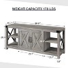 Jojoka 60 Inch TV Stand for TVs up to 65 Inches Eco-Friendly Particle Board with Metal Frame X-Shaped Sides and Adjustable Shelves - 2 of 4
