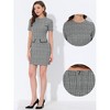 INSPIRE CHIC Women's Work Short Sleeve Vintage Houndstooth Pencil Sheath Dress - 2 of 4