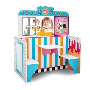 Lil’ Jumbl Double-Sided Restaurant Pretend Play Set, Wooden Diner Set with Sounds & Accessories - 1 of 4