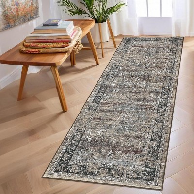 Vintage Area Rug – Stain-Resistant Non-Shedding Non-Slip Soft Carpet for Bedroom Dining Room Home Office Low Pile.