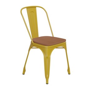 Emma and Oliver Metal Stacking Dining Chairs with Poly Resin Seats for Indoor/Outdoor Use - 1 of 4