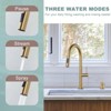 WOWOW 15.3 in. Single Handle Pull Down Sprayer Kitchen Faucet with Soap Dispenser and 360° Spout Swivel - 4 of 4