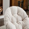 FURNIinspire Accent Chair Oversized Swivel Accent Chair 360 Swivel Barrel Chair Papasan Chair For Living Room Bedroom, Beige, 36.62"*24.80"*17.32" - 4 of 4