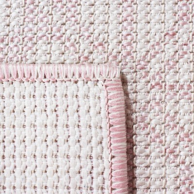 Pink and Ivory Geometric Hand-knotted Washable Runner Rug
