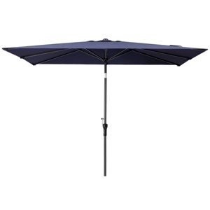 Crestlive Products 9'x5' Rectangular Patio Aluminum Market Umbrella: Outdoor, Crank, Push Button Tilt, UV Protection - 1 of 4