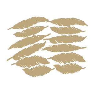 Unique Bargains Removable Feather Shape PVC Material Wall Stickers 5.31" x 1.46" 12 Pcs - 1 of 4