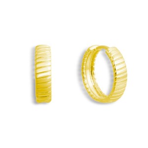 EVRY JEWELS WATERPROOF Gold or Silver Plated Stainless Steel Golden Hoop Earrings - 1 of 3