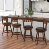 Tangkula 4PCS 24.5" Counter Height Bar Chairs Swivel Bar Stools w/ Rubber Wood Frame - 3 of 4