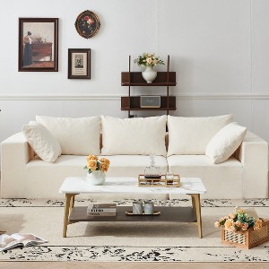 Damerin Modern Rectangular Metal Coffee Side Table - 1 of 4