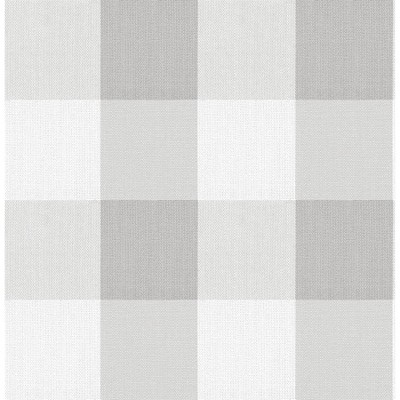 NuWallpaper Gray Buffalo Plaid Peel and Stick Wallpaper: Removable Gingham Self-Adhesive, 20.5" x 216", Multicolored PVC