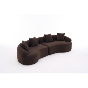 TiramisuBest LY-003 Beige White Deep Seat Compression Sofa 3 Seater with Beige for sofa - 1 of 4