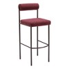 HomeRoots Set of Two 30" Red and Bronze Shearling and Steel Low Back Bar Height Bar Chairs - 4 of 4