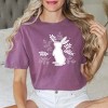 Simply Sage Market Women's Floral Bunny Short Sleeve Garment Dyed Tee - 2 of 3