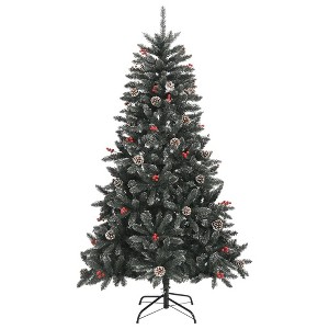 vidaXL Christmas Tree Green and White PVC and Steel 59.1 in - 1 of 4