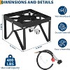 Coucheta Propane Burner, High Pressure 80,000 BTUs Single Gas Stove with Water Bag& 4ft Adjustable Hose with Regulator,Propane Stove - 4 of 4