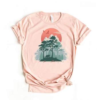 Simply Sage Market Women's Bear In Forest Short Sleeve Graphic Tee