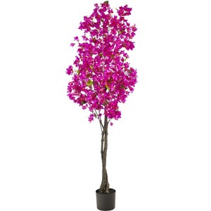 Nearly Natural 6-ft Bougainvillea Artificial Tree, Purple - 1 of 4