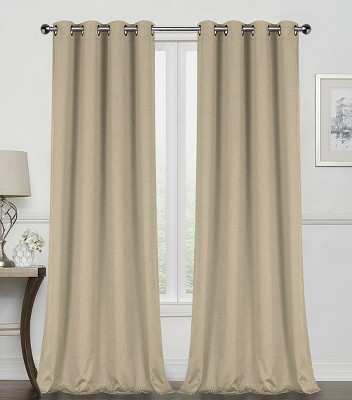 GoodGram 2 Pack Hotel Thermal Grommet 100% Blackout Window Curtain Panels