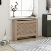 vidaXL Durable Radiator Cover in Brown | Modern Slatted Design with Shelf Space | Easy to Assemble | Made from MDF | Dimensions: 44.1"x7.5"x32.1" - 2 of 4