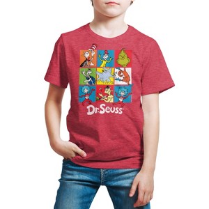 Boys' - Dr. Seuss - Character Grid Short Sleeve Graphic T-Shirt - 1 of 4