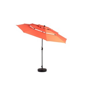 XINGHANZHENXUAN khaki 3-Tier Auto-Tilt Patio Umbrella, Outdoor Market Table Umbrella with Crank Handle for Deck, Pool, Garden - 1 of 4
