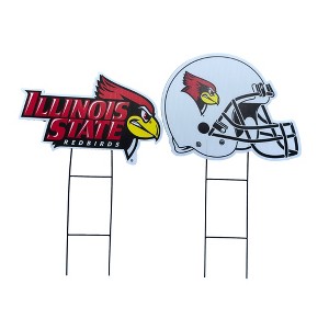 NCAA Illinois State Redbirds Logo and Helmet 2pk Yard Sign Set - 1 of 1