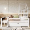 Twin/Full Size Loft Bed, House-Shaped Kid`s Bed Frame with Ladder, Blackboard and Storage Drawers, White -ModernLuxe - 2 of 4