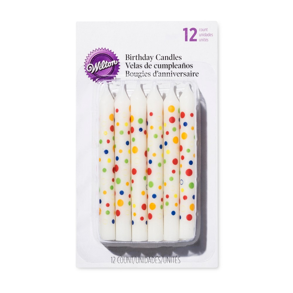 UPC 070896474995 product image for Wilton Party Dot Birthday Candles - 12ct, Multi-Colored | upcitemdb.com