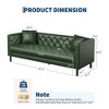 81" Mid-Century Modern Leather Sofa for Living Room, Chesterfield Sofa with Deep Seats and 2 Pillows - 3 of 4