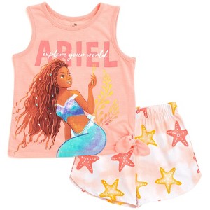 The Little Mermaid Live Action Movie Princess Ariel Girls Tank Top and Twill Shorts Outfit Set Little Kid to Big Kid - 1 of 4