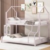 NicBex Twin Over Full Metal Bunk Bed with Ladder,House Shaped Loft Bed with Safety Guardrail for Bedroom,Black/White/Pink - 2 of 4