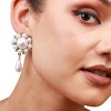 SOHI Women's Pearl White Party Drop Earrings - 4 of 4
