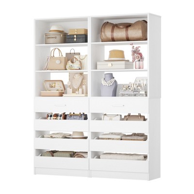 Aheaplus Closet System with 4 Drawers and Adjustable Shelves