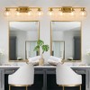 POWLIG 29.53-in 4-Light Gold Bathroom Vanity Light with Clear Glass Shades, Bulbs not Included - 4 of 4
