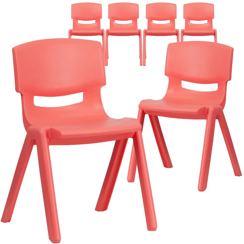 Flash Furniture 6 Pack Plastic Stackable School Chair with 13.25" Seat Height, 1 of 2
