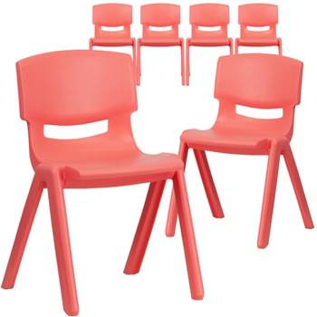 Flash Furniture 6 Pack Plastic Stackable School Chair with 13.25" Seat Height