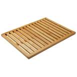 mDesign Large Bamboo Non-Slip Indoor/Outdoor Spa Bath Mat - Natural Light Wood
