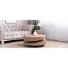 31.3" Natural Wood Coffee Table, Contemporary Round Accent Table for Apartment & Living Room - 3 of 4