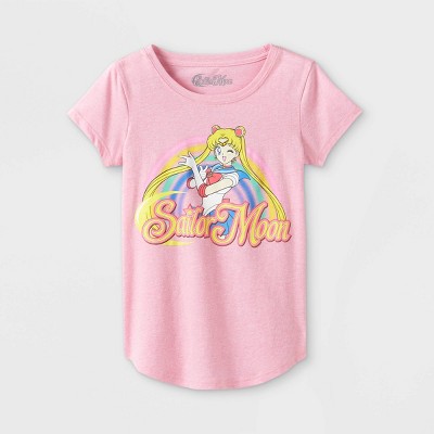 Girls' Moon Sleeve Graphic T-shirt - Pink : Target